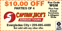 Special Coupon Offer for Capt. Jack&#39;s Airboat Tours